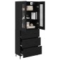 vidaXL Highboard 2 τμχ. Μαύρη Οξυά 69,5 x 34 x 180 εκ.