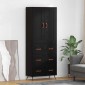 vidaXL Highboard Μαύρη Οξυά 69,5 x 34 x 180 εκ. Επεξεργασμένο Ξύλο