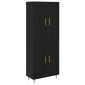 vidaXL Highboard Μαύρη Οξυά 69,5 x 34 x 180 εκ. Επεξεργασμένο Ξύλο