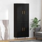 vidaXL Highboard Μαύρη Οξυά 69,5 x 34 x 180 εκ. Επεξεργασμένο Ξύλο