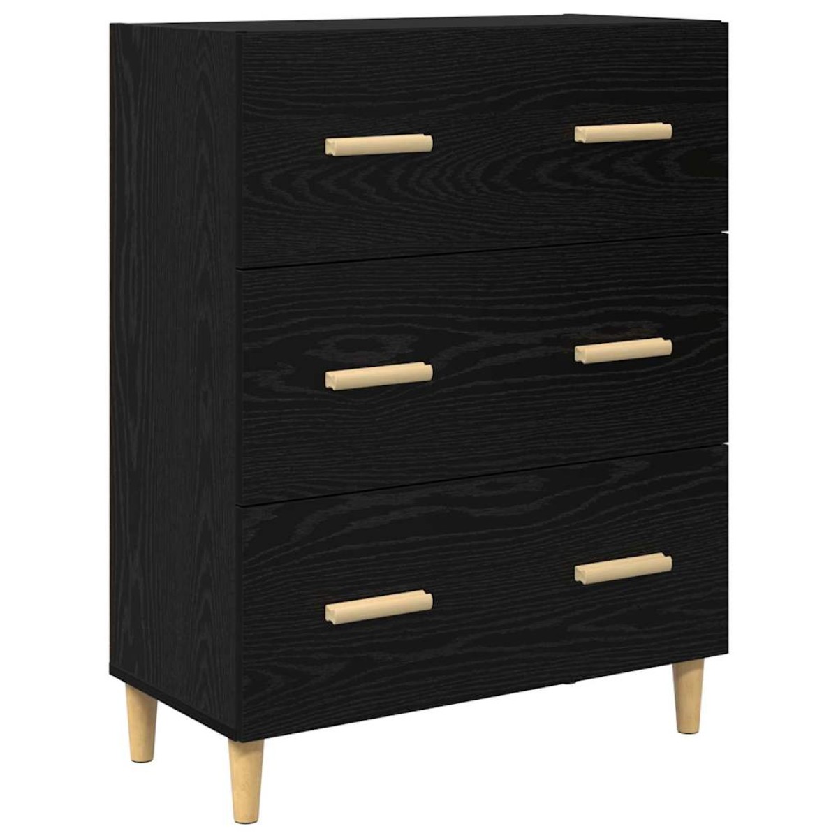 vidaXL Highboard Μαύρη Οξυά 69,5 x 32,5 x 180 εκ Επεξεργασμένο Ξύλο