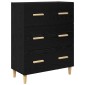 vidaXL Highboard Μαύρη Οξυά 69,5 x 32,5 x 180 εκ Επεξεργασμένο Ξύλο