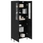 vidaXL Highboard Μαύρη Οξυά 69,5 x 34 x 180 εκ. Επεξεργασμένο Ξύλο
