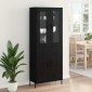 vidaXL Highboard Μαύρη Οξυά 69,5 x 34 x 180 εκ. Επεξεργασμένο Ξύλο