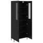 vidaXL Highboard Μαύρη Οξυά 69,5 x 34 x 180 εκ. Επεξεργασμένο Ξύλο