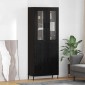 vidaXL Highboard Μαύρη Οξυά 69,5 x 34 x 180 εκ. Επεξεργασμένο Ξύλο