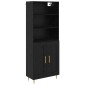 vidaXL Highboard Μαύρη Οξυά 69,5 x 34 x 180 εκ. Επεξεργασμένο Ξύλο