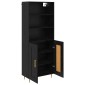 vidaXL Highboard Μαύρη Οξυά 69,5 x 34 x 180 εκ. Επεξεργασμένο Ξύλο