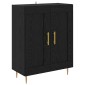 vidaXL Highboard Μαύρη Οξυά 69,5 x 34 x 180 εκ. Επεξεργασμένο Ξύλο