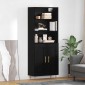 vidaXL Highboard Μαύρη Οξυά 69,5 x 34 x 180 εκ. Επεξεργασμένο Ξύλο