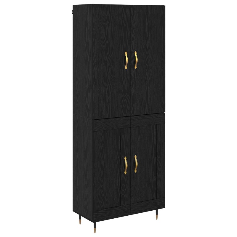 vidaXL Highboard Μαύρη Οξυά 69,5 x 34 x 180 εκ. Επεξεργασμένο Ξύλο