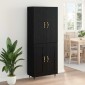 vidaXL Highboard Μαύρη Οξυά 69,5 x 34 x 180 εκ. Επεξεργασμένο Ξύλο