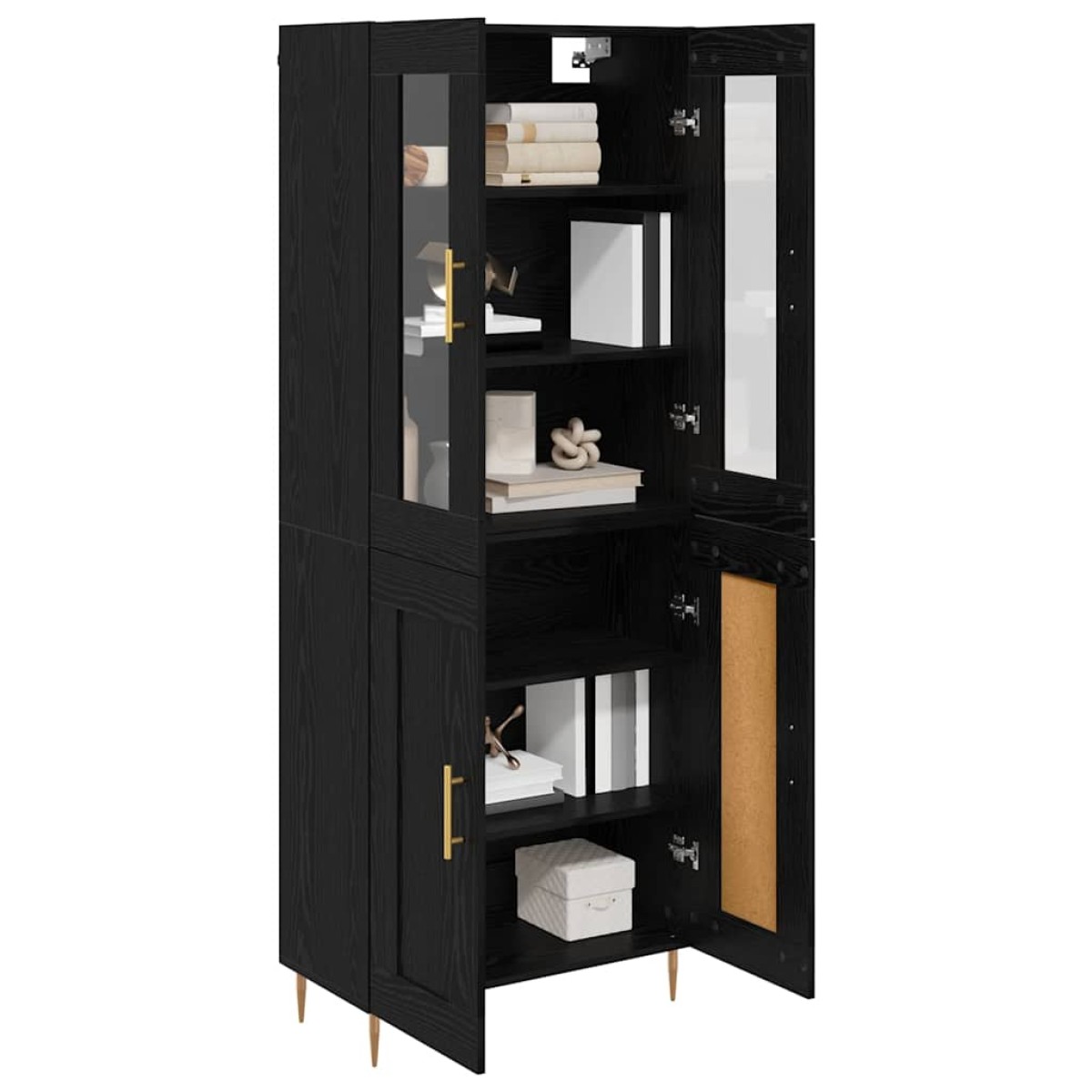 vidaXL Highboard 2 τμχ. Μαύρη Οξυά 69,5 x 34 x 180 εκ.