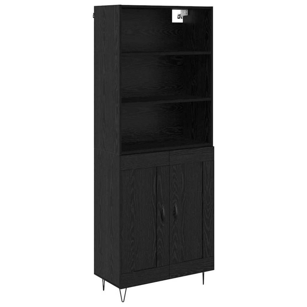 vidaXL Highboard 2 τμχ. Μαύρη Οξυά 69,5 x 34 x 180 εκ.