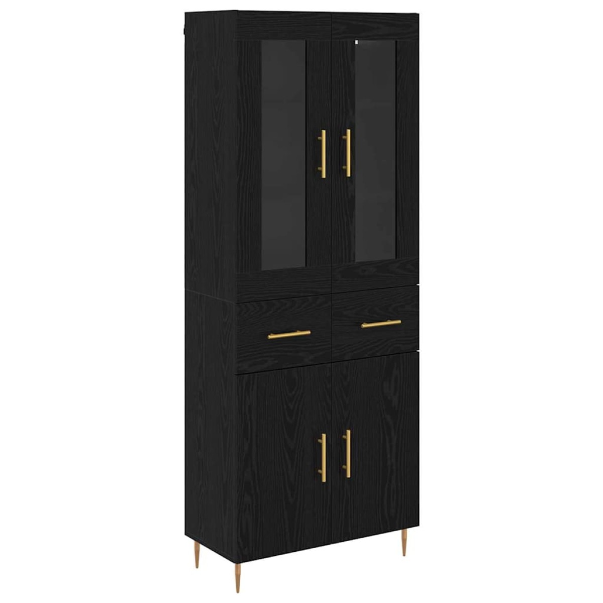 vidaXL Highboard 2 τμχ. Μαύρη Οξυά 69,5 x 34 x 180 εκ.
