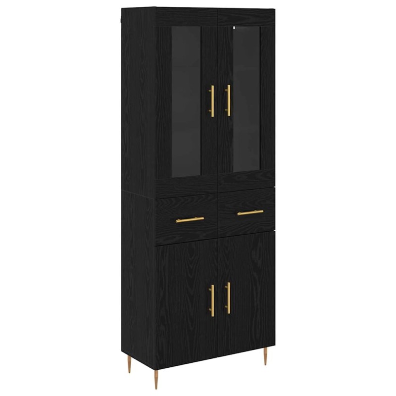 vidaXL Highboard 2 τμχ. Μαύρη Οξυά 69,5 x 34 x 180 εκ.