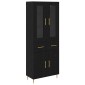vidaXL Highboard 2 τμχ. Μαύρη Οξυά 69,5 x 34 x 180 εκ.