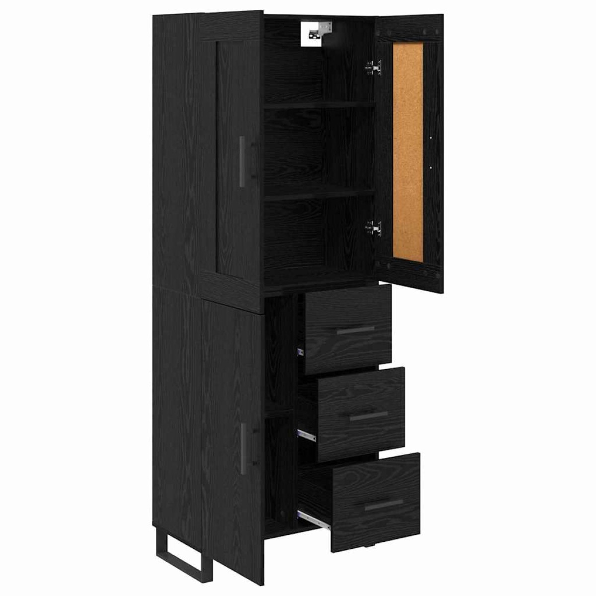 vidaXL Highboard 2 τμχ. Μαύρη Οξυά 69,5 x 34 x 180 εκ.