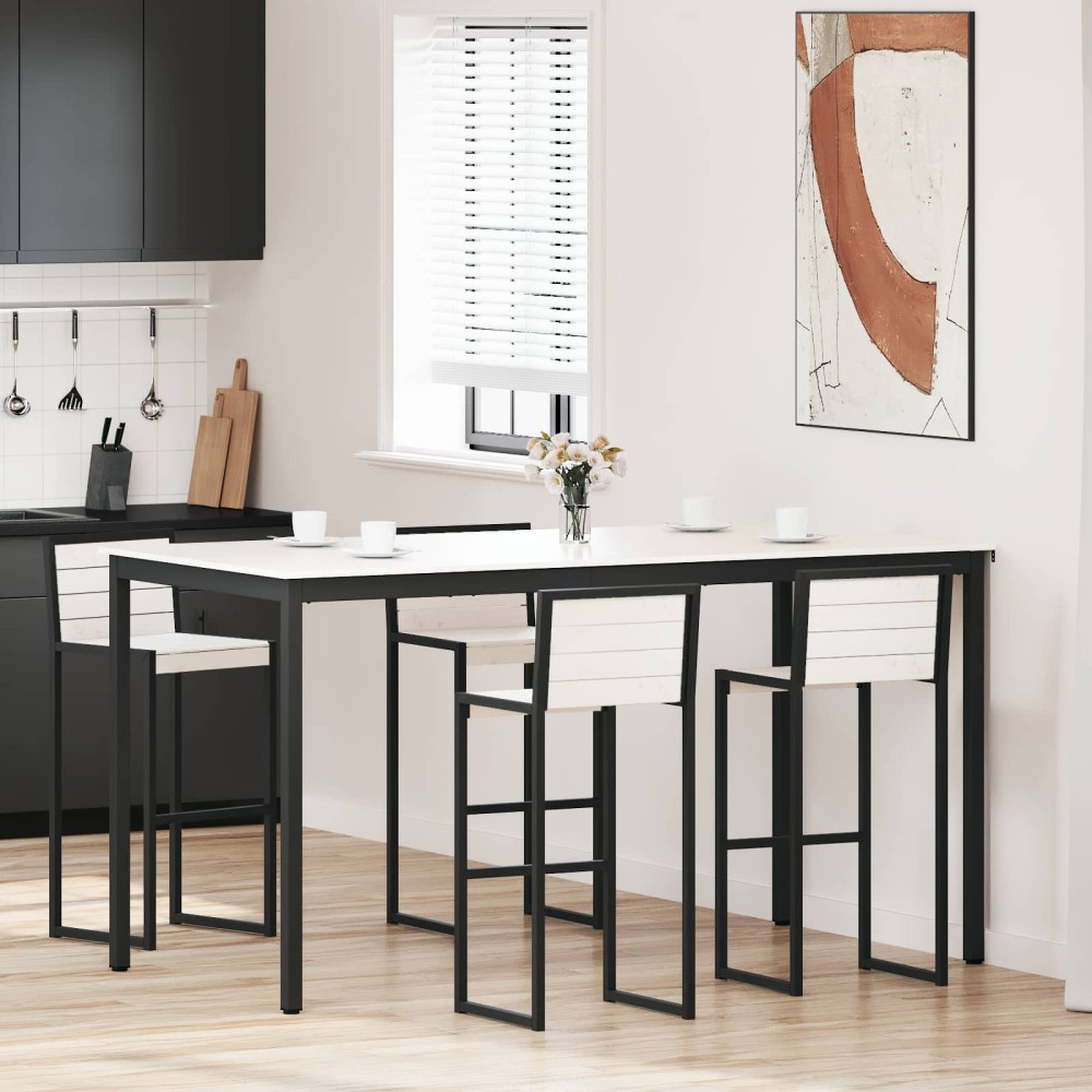 vidaXL Τραπέζι μπαρ Λευκό 200 x 100 x 105 εκ. Στερεά ξυλεία πεύκου