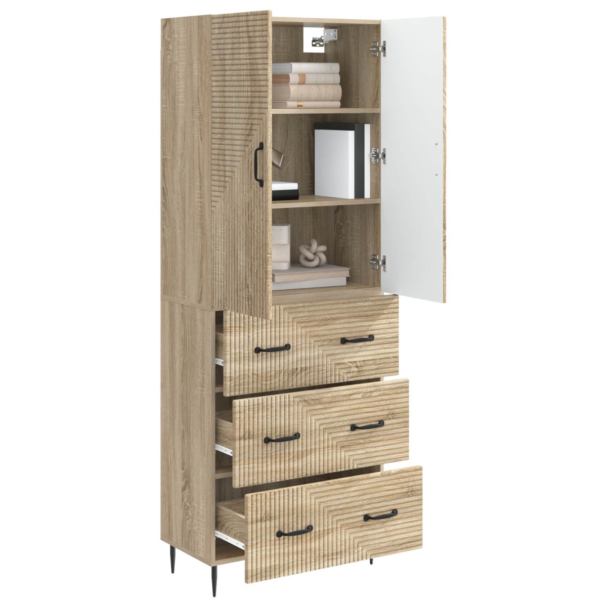 vidaXL Σέτ Ντουλαπιών 2 τμχ. 66 x 34,5 x 90 εκ Επεξεργασμένο Ξύλο