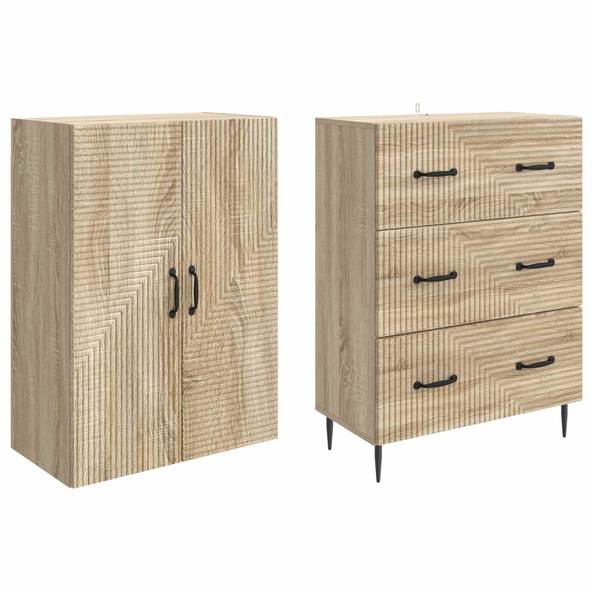 vidaXL Σέτ Ντουλαπιών 2 τμχ. 66 x 34,5 x 90 εκ Επεξεργασμένο Ξύλο