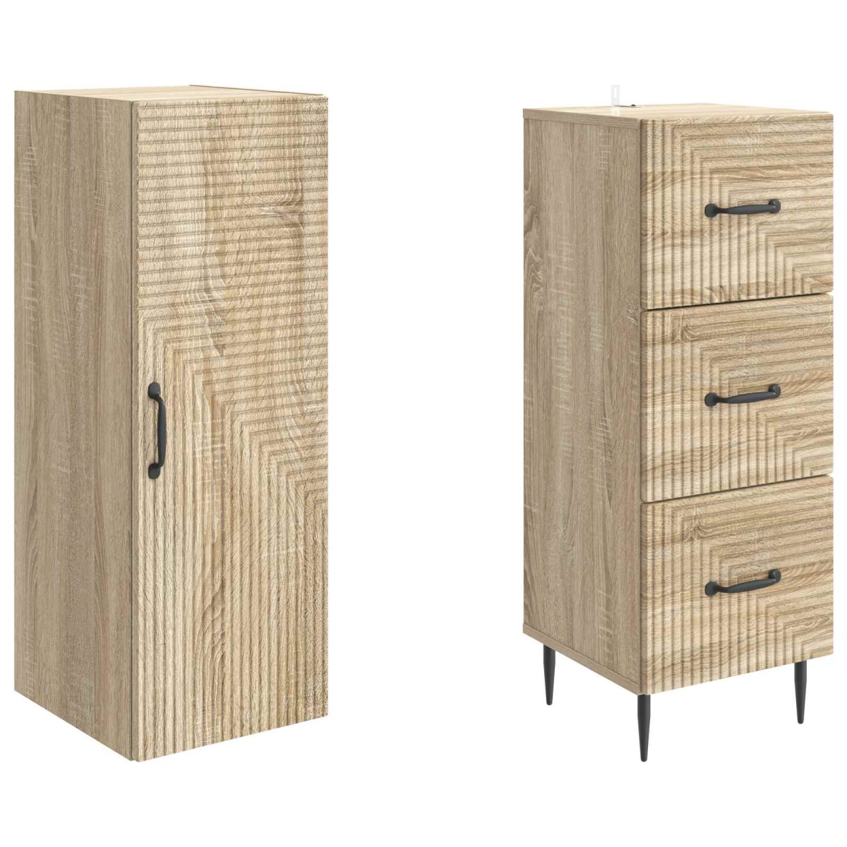 vidaXL Σέτ Ντουλαπιών 2 τμχ. 33 x 34,5 x 90 εκ Επεξεργασμένο Ξύλο