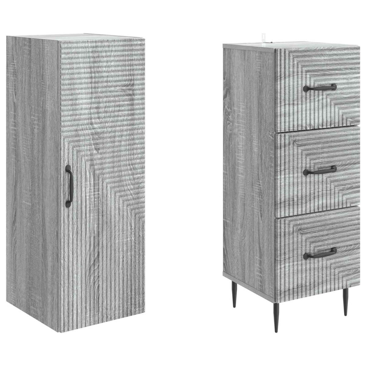 vidaXL Σέτ Ντουλαπιών 2 τμχ. 33 x 34,5 x 90 εκ Επεξεργασμένο Ξύλο