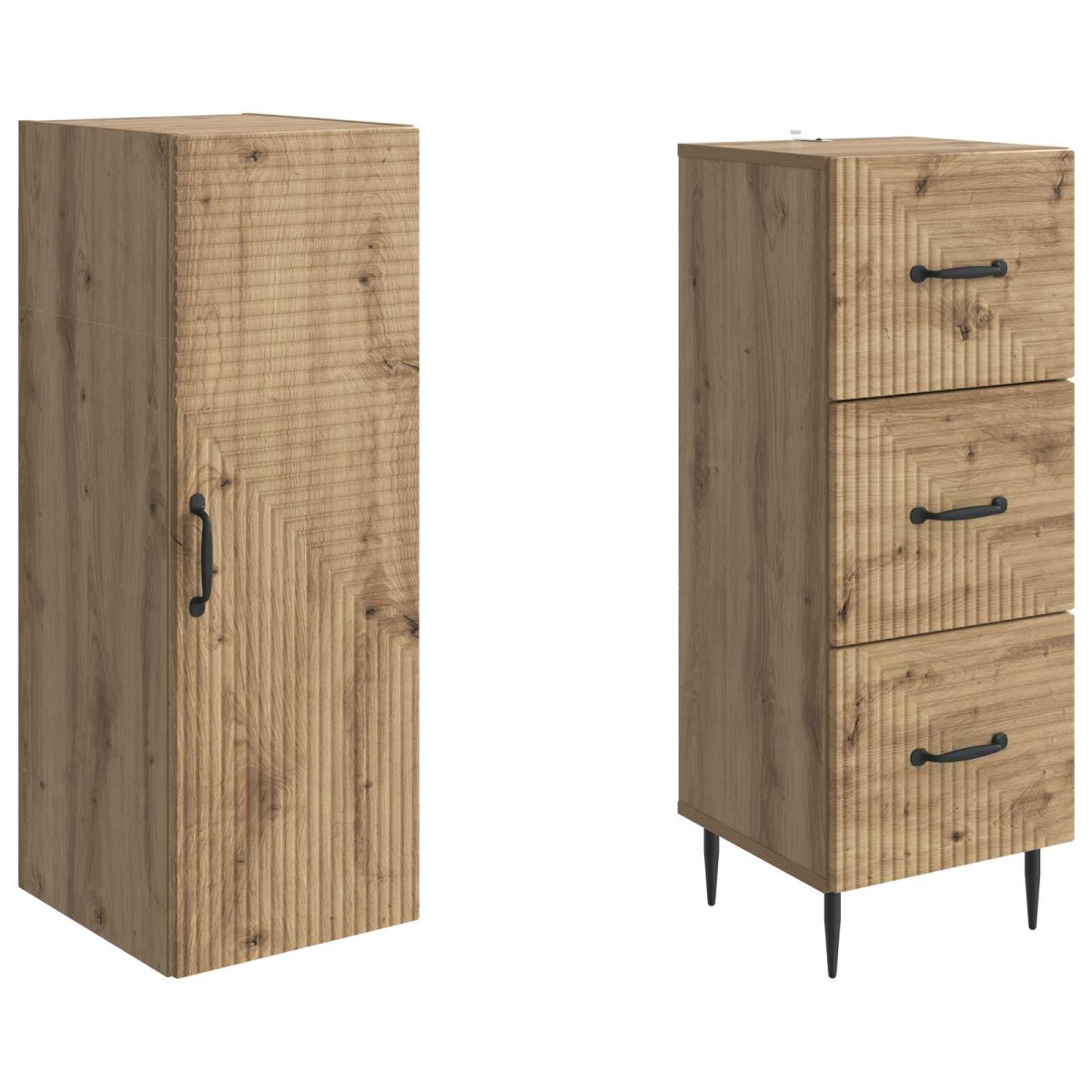 vidaXL Σέτ Ντουλαπιών 2 τμχ. 33 x 34,5 x 90 εκ Επεξεργασμένο Ξύλο