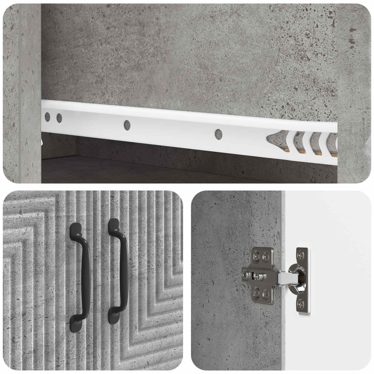 vidaXL Σέτ Ντουλαπιών 2 τμχ. Γκρι Σκυροδέματος Επεξεργασμένο Ξύλο