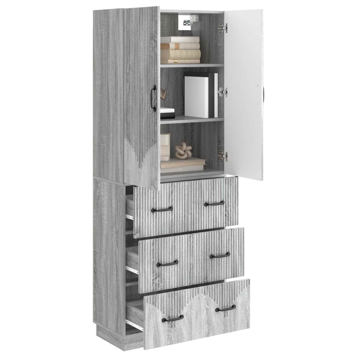 vidaXL Σέτ Ντουλαπιών 2 τμχ. 66 x 34,5 x 87 εκ. Επεξεργασμένο Ξύλο