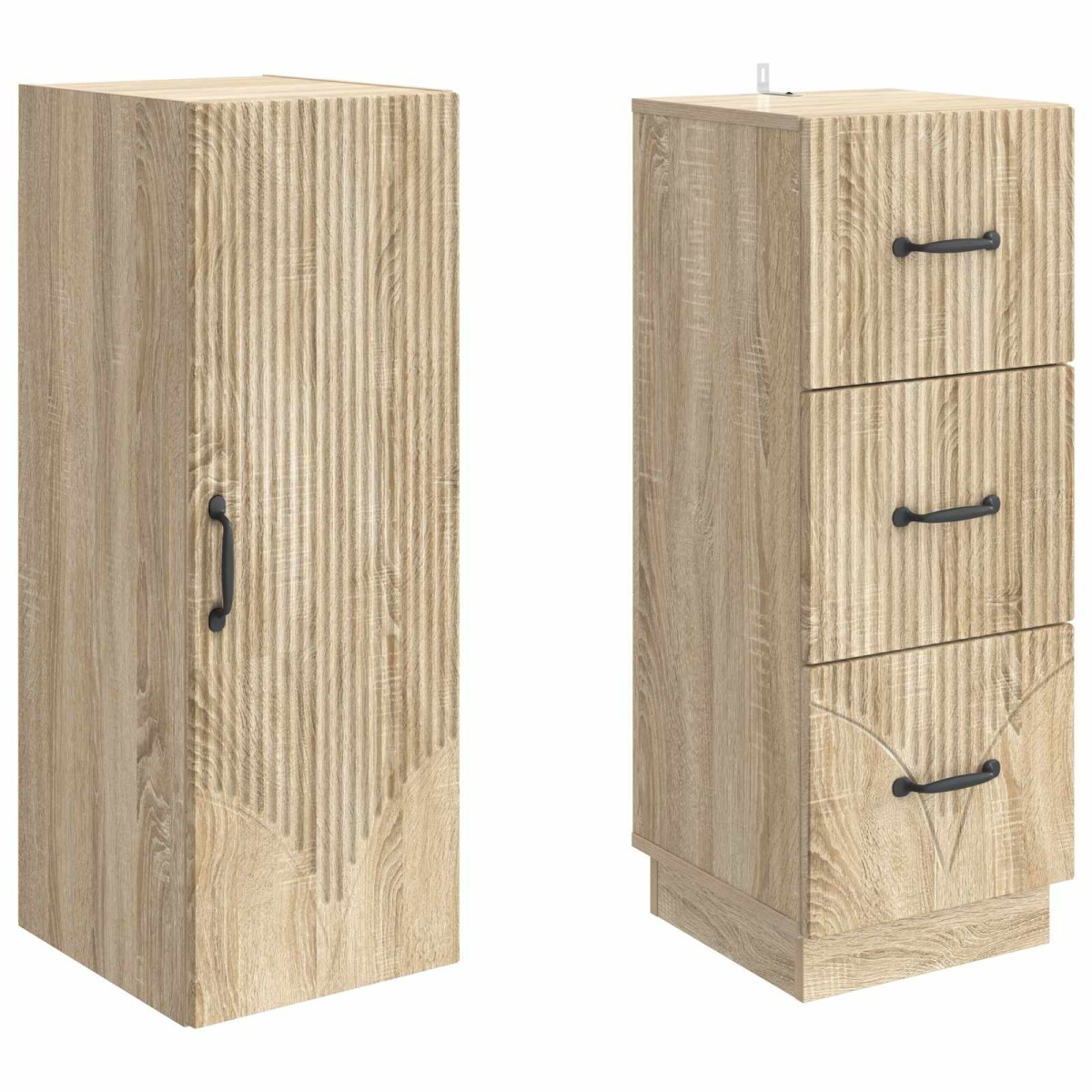 vidaXL Σέτ Ντουλαπιών 2 τμχ. 33 x 34,5 x 87 εκ. Επεξεργασμένο Ξύλο
