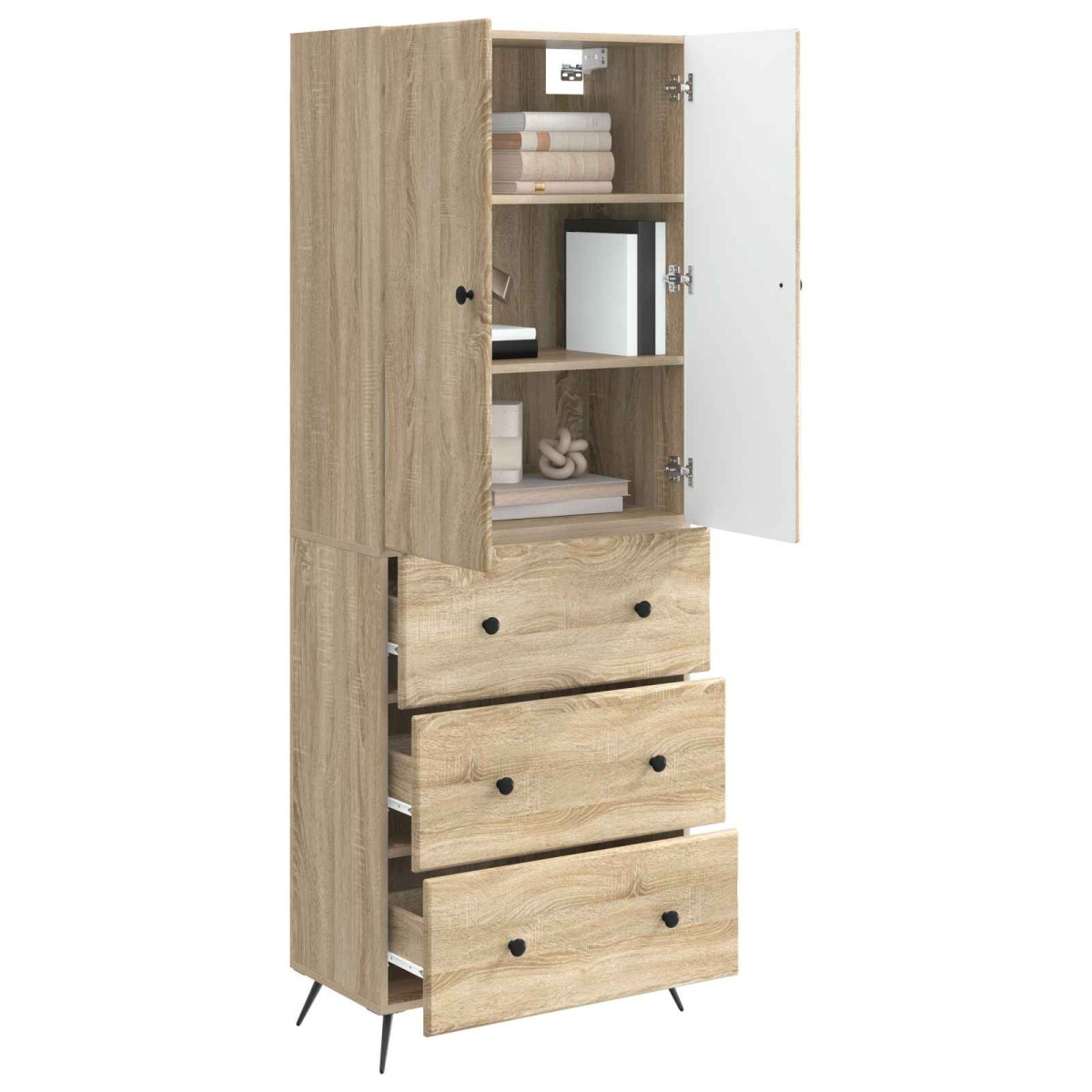 vidaXL Σέτ Ντουλαπιών 2 τμχ. 66 x 34,5 x 90 εκ Επεξεργασμένο Ξύλο