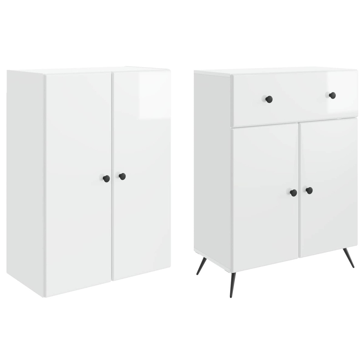 vidaXL 2 τμχ. Γυαλιστερό Λευκό