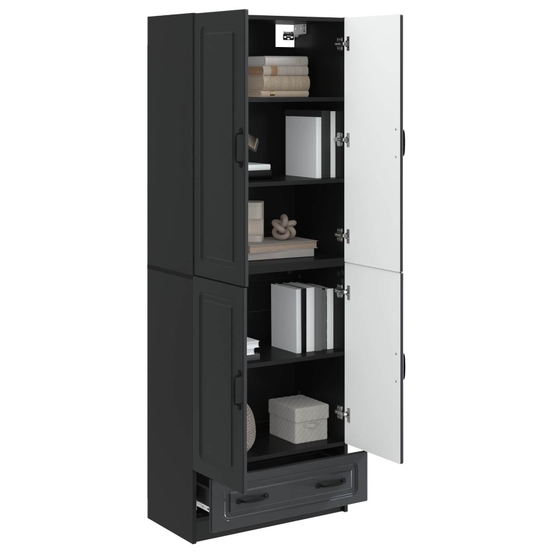 vidaXL Σέτ Ντουλαπιών 2 τμχ. Μαύρο Επεξεργασμένο Ξύλο