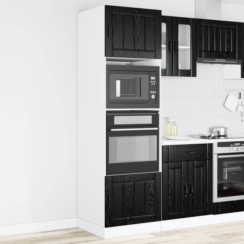 vidaXL Ντουλάπι φούρνου PORTO Μαύρη Οξυά 60 x 57 x 207 εκ