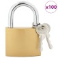 vidaXL Κλειδαριά U με Κλειδιά Ορείχαλκος 7,4 x 2,1 x 10,6 εκ Σίδερο