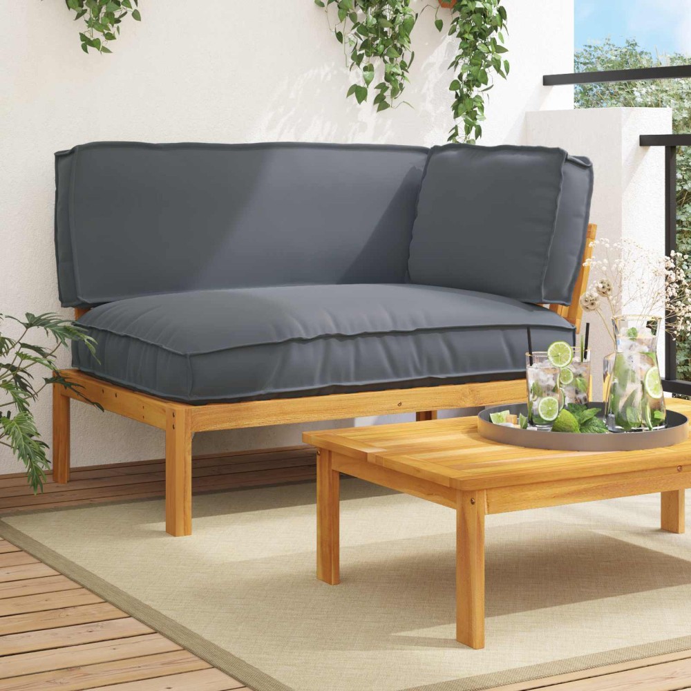 vidaXL Σετ Καναπέ Ανθρακί 133 x 92 x 69 εκ. Στερεό Ξύλο Ακακίας