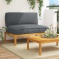 vidaXL Σετ Καναπέ Ανθρακί 120 x 92 x 69 εκ Στερεό Ξύλο Ακακίας