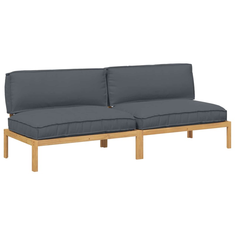 vidaXL Σετ Καναπέ Ανθρακί 240 x 92 x 69 εκ Στερεό Ξύλο Ακακίας
