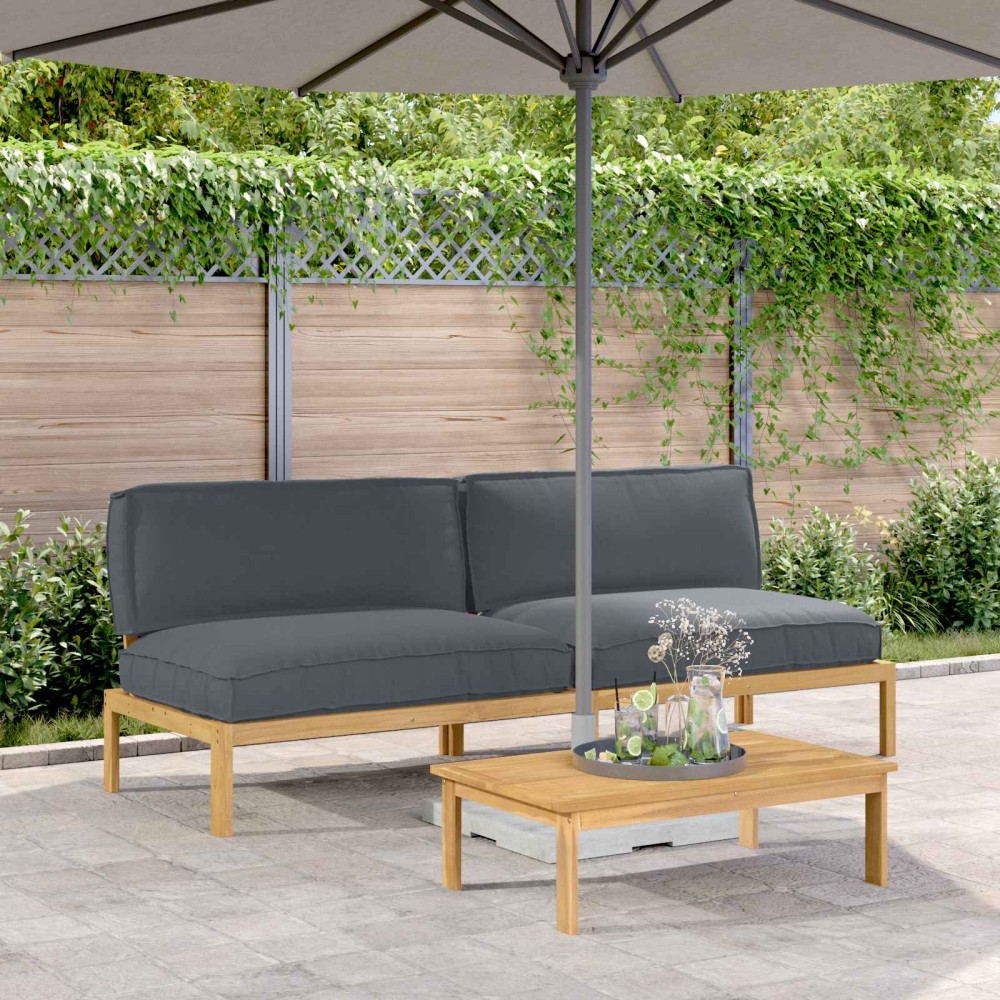 vidaXL Σετ Καναπέ Ανθρακί 240 x 92 x 69 εκ Στερεό Ξύλο Ακακίας