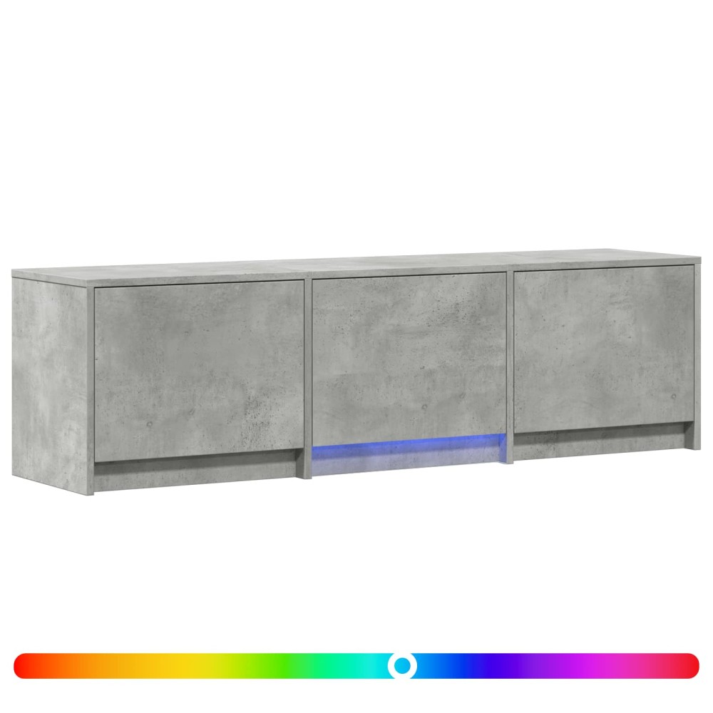 vidaXL Τηλεοπτική βιβλιοθήκη με LED 140x34x40 εκ Σκυρόχρωμο Γκρι