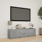 vidaXL Τηλεοπτική βιβλιοθήκη με LED 140x34x40 εκ Σκυρόχρωμο Γκρι