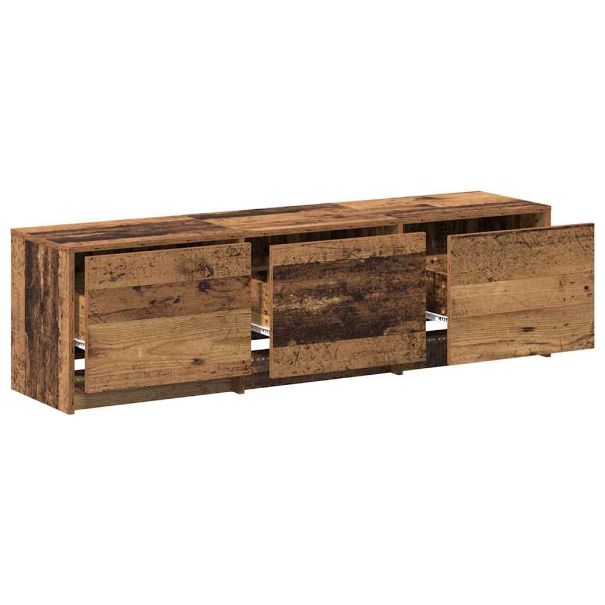 vidaXL Τηλεοπτική βιβλιοθήκη με LED Παλιό ξύλο 140 x 34 x 40 εκ