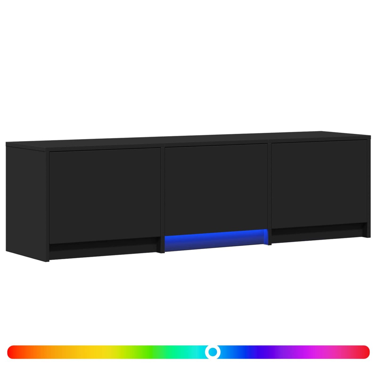 vidaXL Τηλεοπτική βιβλιοθήκη με LED 140 x 34 x 40 εκ Μαύρο