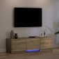 vidaXL Τηλεοπτική βιβλιοθήκη με LED 140 x 34 x 40 εκ