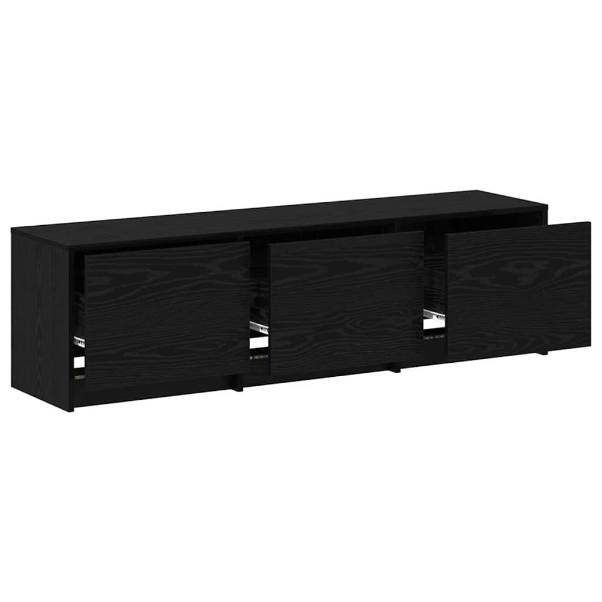 vidaXL Τηλεοπτική βιβλιοθήκη με LED Μαύρη Δρυς 140 x 34 x 40 εκ