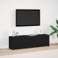 vidaXL Τηλεοπτική βιβλιοθήκη με LED Μαύρη Δρυς 140 x 34 x 40 εκ