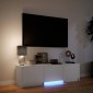 vidaXL Τηλεοπτική βιβλιοθήκη με LED με συρτάρι Λευκός 140 x 34 x 40 εκ