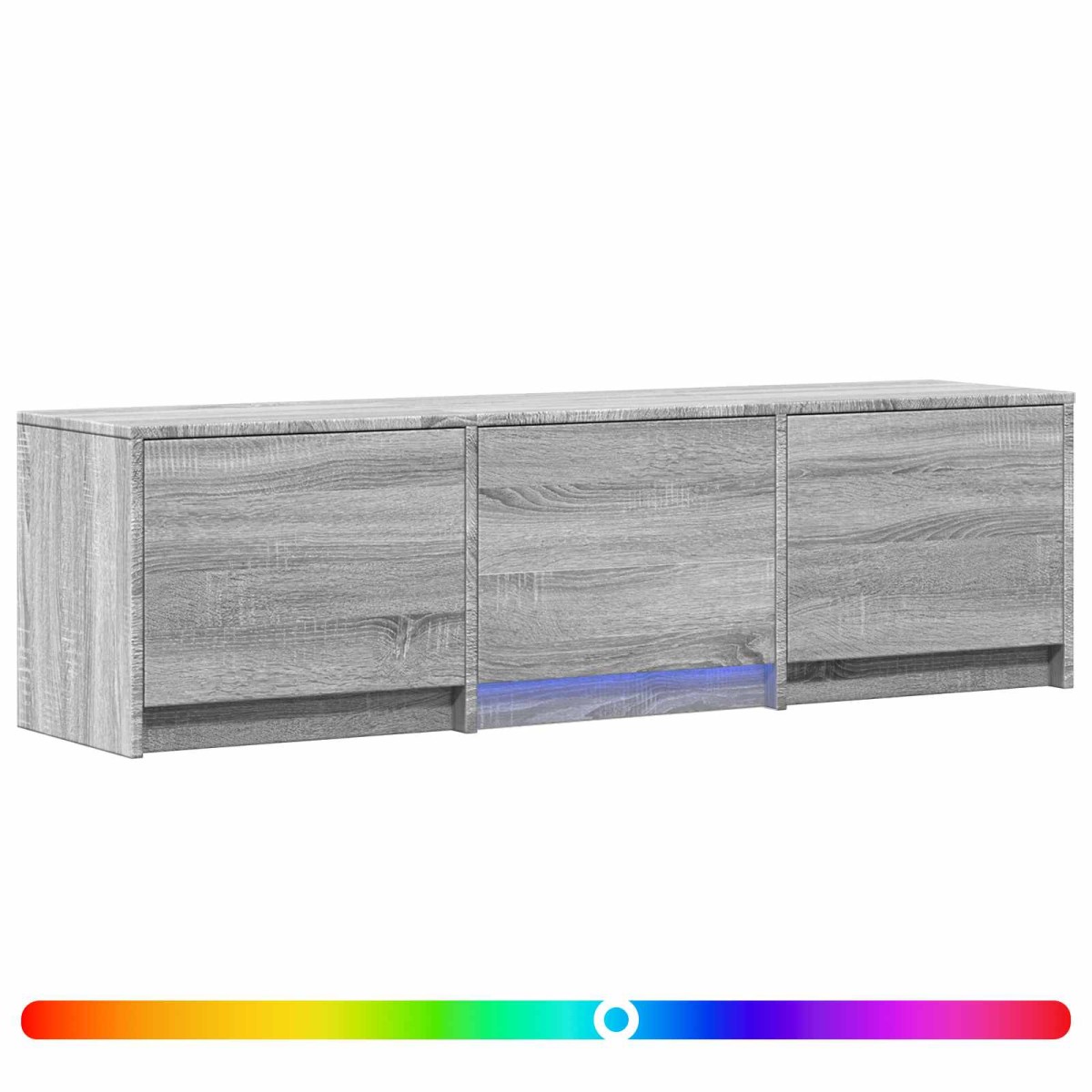 vidaXL Τηλεοπτική βιβλιοθήκη με LED 140x34x40 εκ Γκρι Σονομά