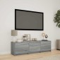 vidaXL Τηλεοπτική βιβλιοθήκη με LED 140x34x40 εκ Γκρι Σονομά